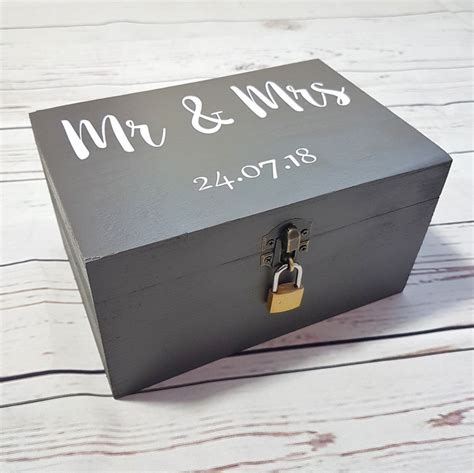 Personalised Mr Mrs Wooden Box Wooden Wedding Box Memory Etsy