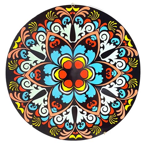 Prato Decorativo para Parede Mandala Ø21 5cm Suporte Elo7