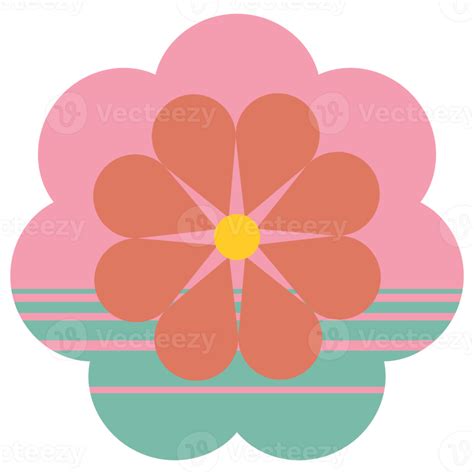 Groovy Retro Flower 13666388 Png