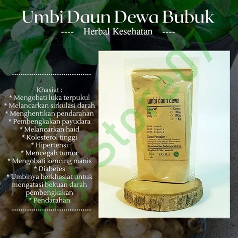 Jual Herbal Kesehatan Daun Umbi Dewa Bubuk Gynura Divaricata Gram