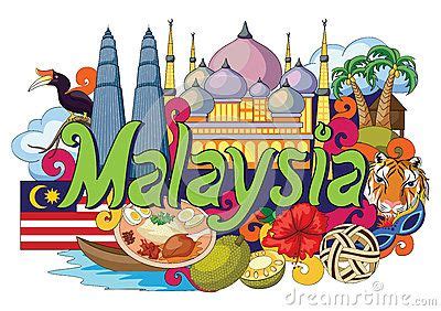 Doodle Showing Architecture And Culture Of Malaysia Stock Vector