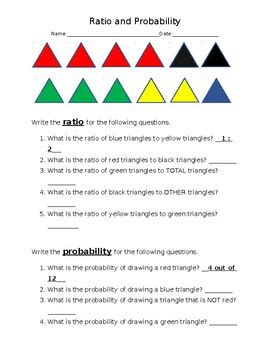 Simple Ratio And Probability Worksheet By Adapted Academics By Jess