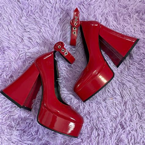 never worn lamoda red platforms 🍒🍒🍒 uk 3 (us 5) but... - Depop