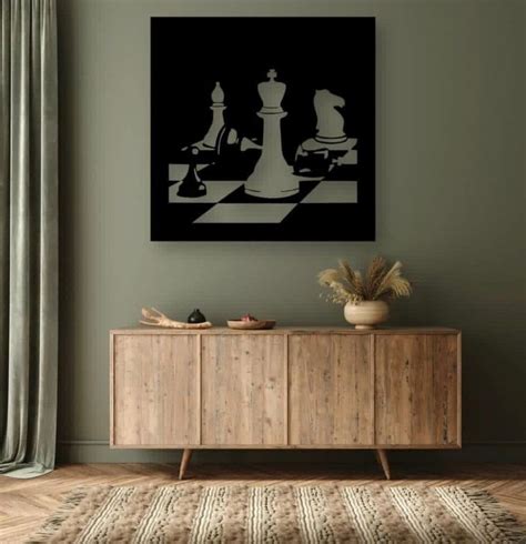 Chess Metal Wall Art Chess Wall Hanging Office Wall Hanging Panel