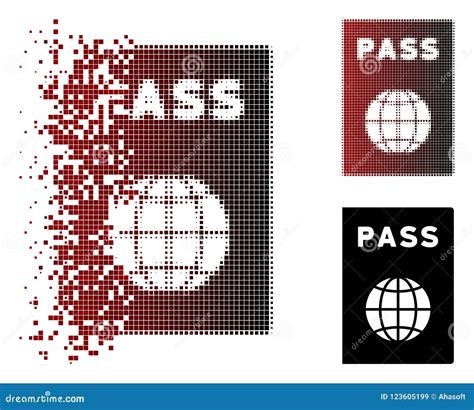 Icono De Semitono Disuelto Del Pasaporte Del Pixel Ilustración del