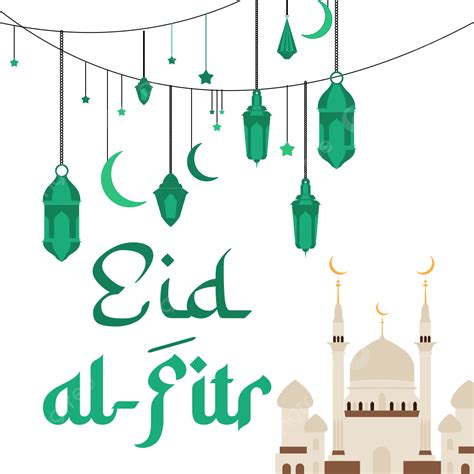 Eid Al Fitr Vector Png Images Eid Al Fitr Creative Lanterns And Mosque