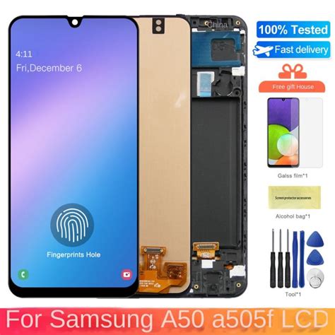 6 4 Super Amoled A50 A505f A505f Ds Display Screen With Frame For Samsung Galaxy A50 Lcd