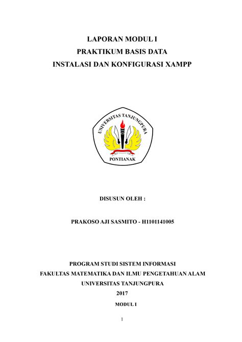 Laporan Basis Data Modul 1 Instalasi Dan Konfigurasi Xampp LAPORAN