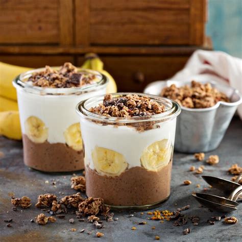 Premium Photo Chocolate Chia Pudding Parfait With Banana