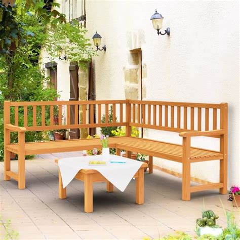 Banc D Angle Banc De Jardin En Bois D Eucalyptus X Cm Banquette