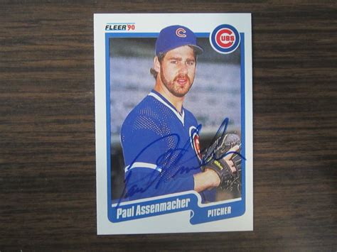 1990 Fleer Baseball 25 Paul Assenmacher Autograph Signed Card Chicago