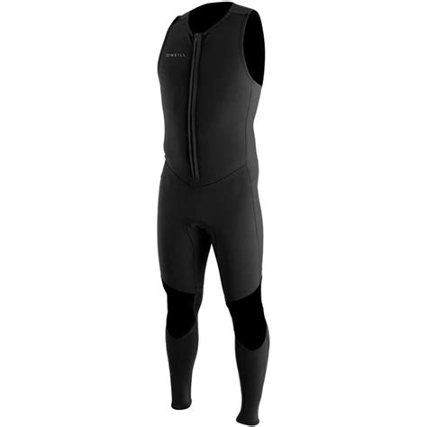 2024 Oneill Reactor Ii 1 5mm Neoprene Front Zip Long John Wetsuit 5047 Black Wetsuit Outlet