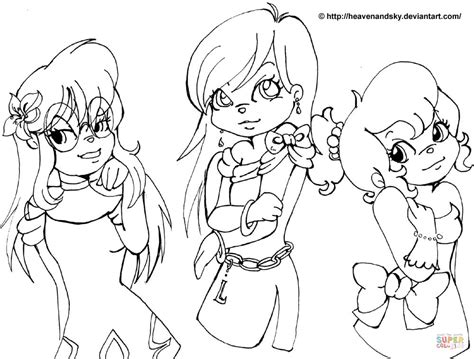 Alvin And The Chipmunks Chipettes Colouring Clip Art Library