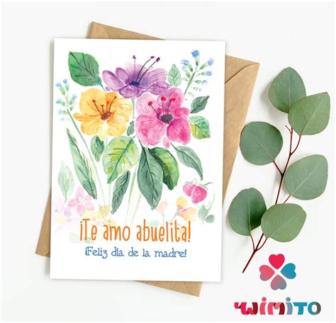 Te Amo Abuela Feliz Dia De La Madre Tarjeta De Felicitación Etsy Ireland