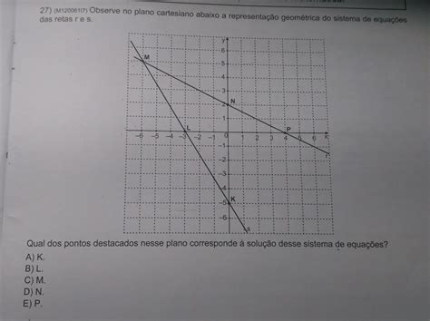 Solved M Observe No Plano Cartesiano Abaixo A Representa O