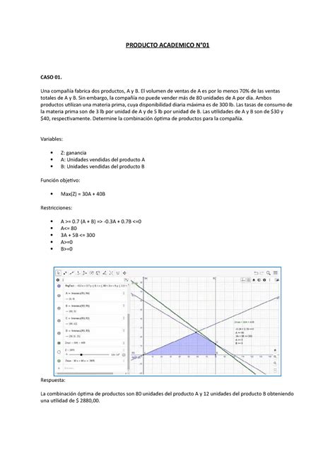 Pa Investigacion Operativa Producto Academico N Caso Una