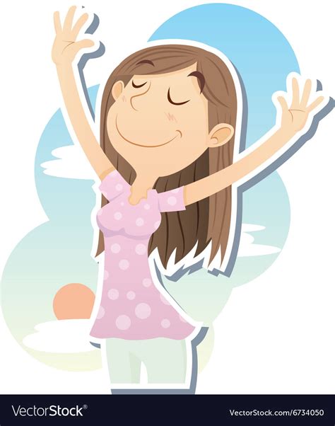 Refreshed Girl Royalty Free Vector Image Vectorstock