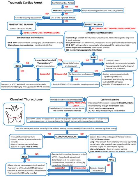 Traumatic Cardiac Arrest And Thoracotomy Algorithm If Signs Of