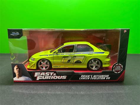 Jada Fast And Furious Brians Mitsubishi Lancer Evolution Vii 124 Diecast Nib 4582793191