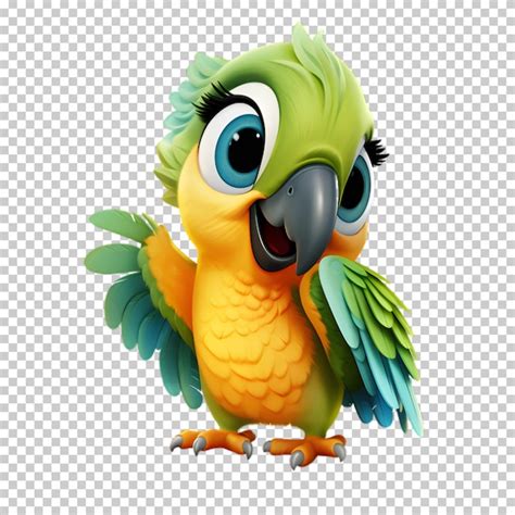 Premium Psd Cute Parrot Isolated On Transparent Background