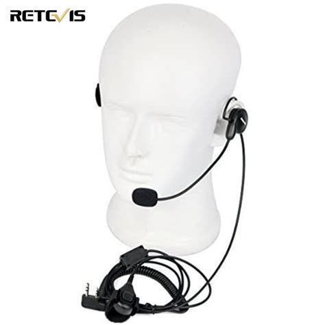 Retevis Behind The Head Walkie Talkies Earpiece With Boom Mic 2 Pin Compatible With Retevis