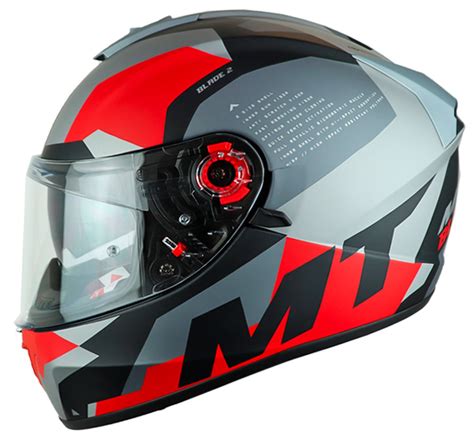 Casco Integral Con Lentes Mt Blade Fade A Gris Rojo Mate Motoshop