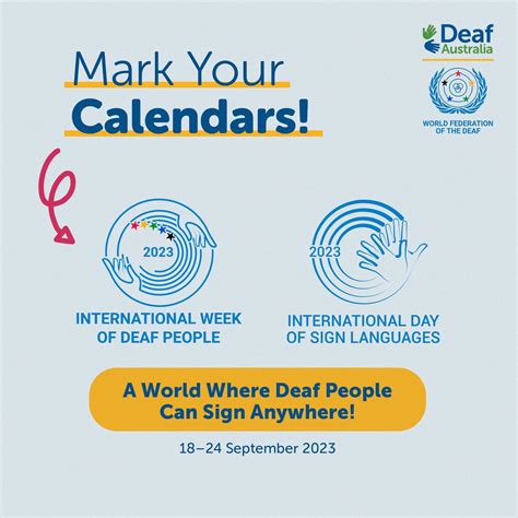 Deaf Australia On Twitter Mark Your Calendars The WFDeaf Org Have