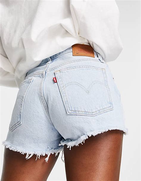 Levis 501 Original Shorts In Light Wash Blue Asos