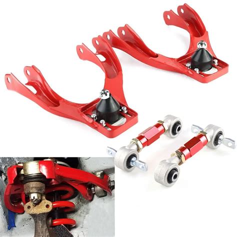 Pair Front Upper Adjustable Camber Arm Tube Kits For Honda Civic