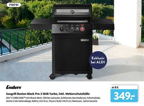 Enders Gasgrill Boston Black Pro Skir Turbo Inkl Wetterschutzh Lle