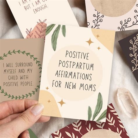 Postpartum Affirmation Cards For New Momsmotherhood Etsy