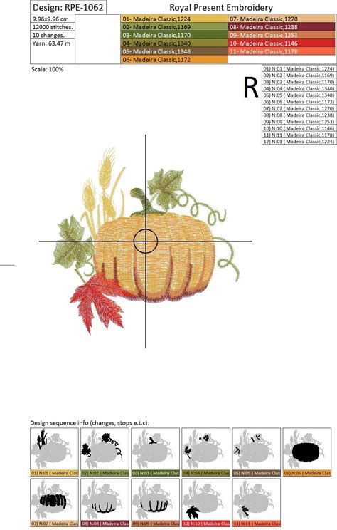 Machine Embroidery Design Pumpkin Royal Present Embroidery