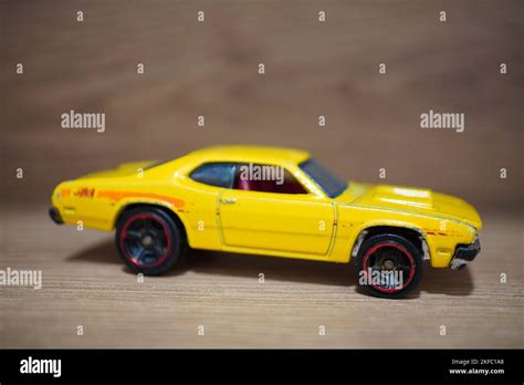A Mattel Hot Wheels Yellow Toy Model Chevrolet Car Stock Photo Alamy