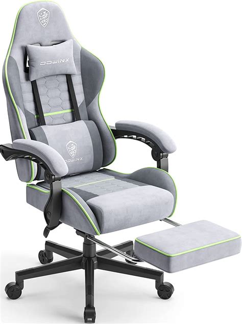 Dowinx Chaise De Gaming En Tissu Avec Coussin De Printemps Avec