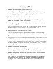 Lesson Mock Interview Reflection Pdf Mock Interview Reflection