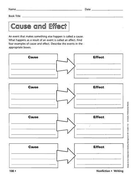 Cause And Effect Organizer