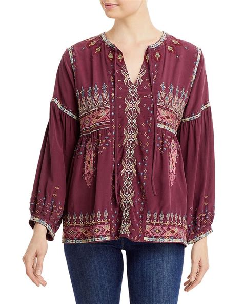 Johnny Was Deliza Silk Blouse Bloomingdales