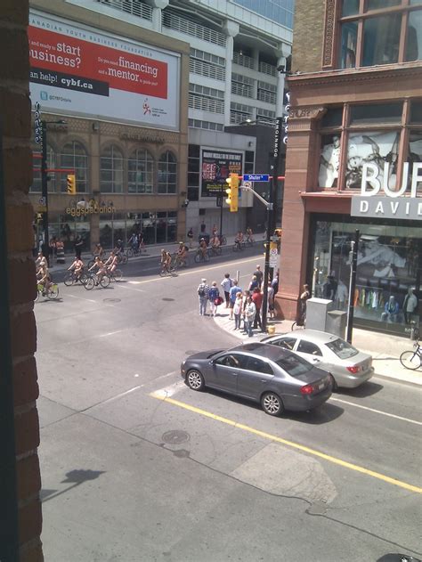 The Naked Bike Ride At Yonge Dundas