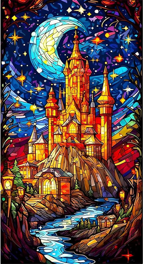 Amazon Eobromd Stained Glass Castle Diamond Art Painting Kits For