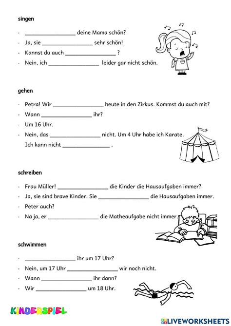 Erste Verben Konjugation Worksheet Live Worksheets