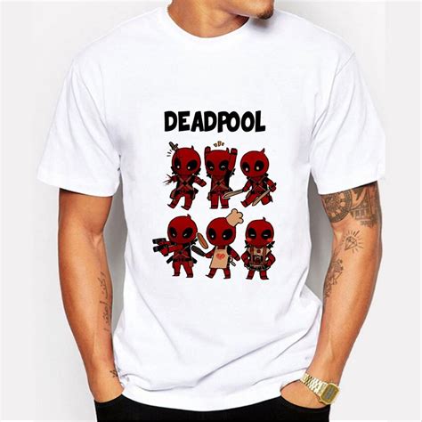 Fashion Deadpool T Shirt Men Funny Anime Deadpool T Shirt Short Sleeve