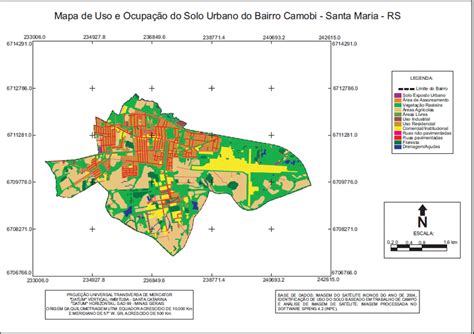 Mapa De Uso E Ocupa O Do Solo Urbano Do Bairro Camobi Org Riffel E