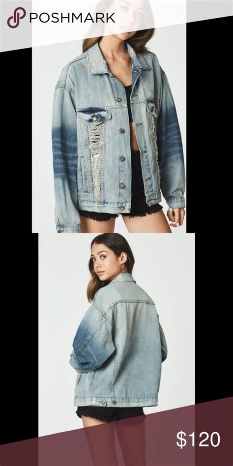 LF Carmar Oversized Distressed Denim Jacket Oversized Distressed