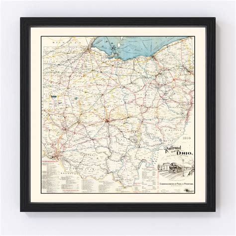 Vintage Railroad Map Of Ohio 1914 By Teds Vintage Art