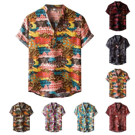 Cheap Qunide Mens Summer Casual Floral Print Design Hawaiian Style