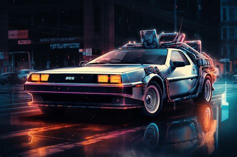 Premium AI Image | Back to the future delorean car