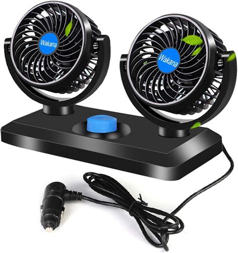 Wakana Ventilador USB Coche Mini Ventilador Silencioso 12V Doble