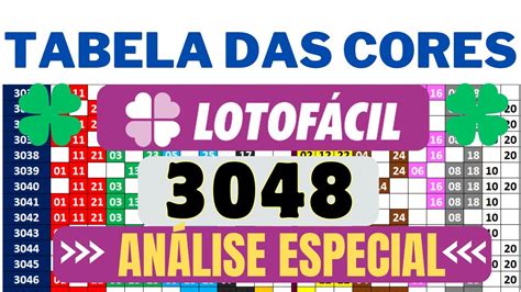 LotofÁcil 3048 AnÁlise Especial Tabela Das Cores Youtube