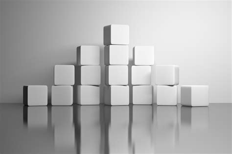 Premium Photo Pyramid Made Of White Plain Cubes Boxes