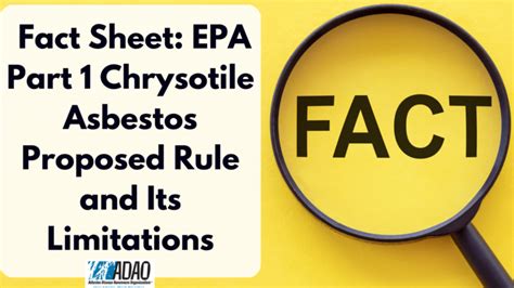 Asbestos Disease Awareness Organization Adao Fact Sheet Epa Part 1